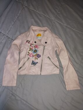 C&C California Pale Pink Embroidered Jacket